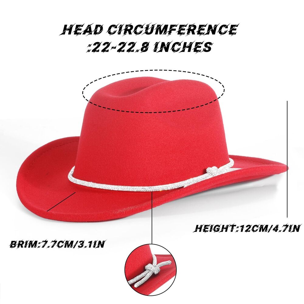 1587 Jerrcheezuna Womens Cowboy Hat Rhinestone Spark Cowgirl Hats Wide Brim View 5